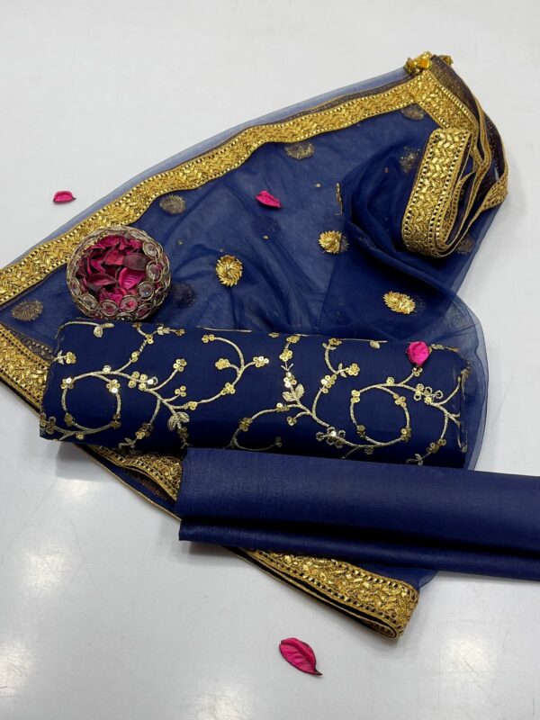 3PC Indian Fancy Unstitched Suit - Image 9