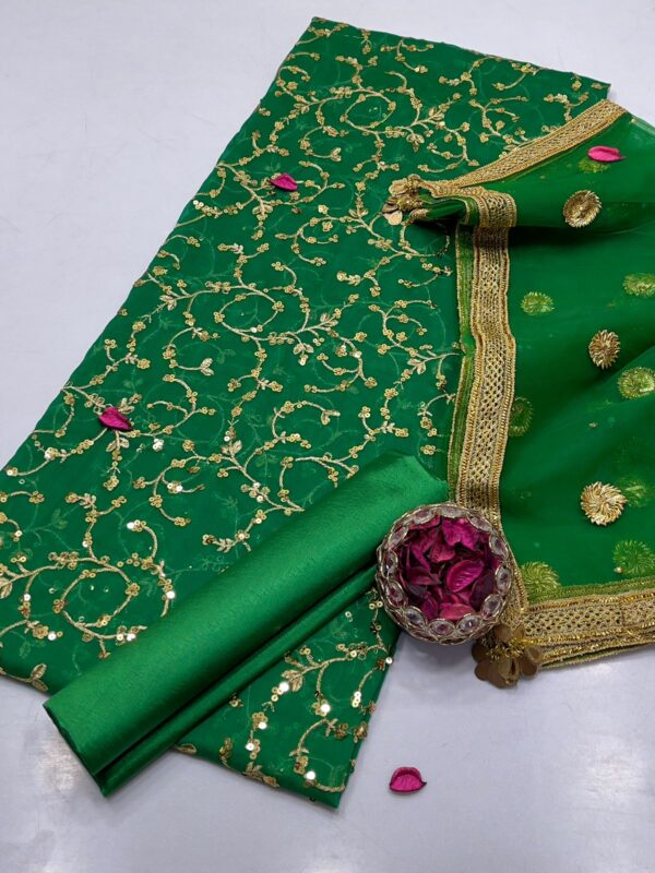 3PC Indian Fancy Unstitched Suit - Image 4